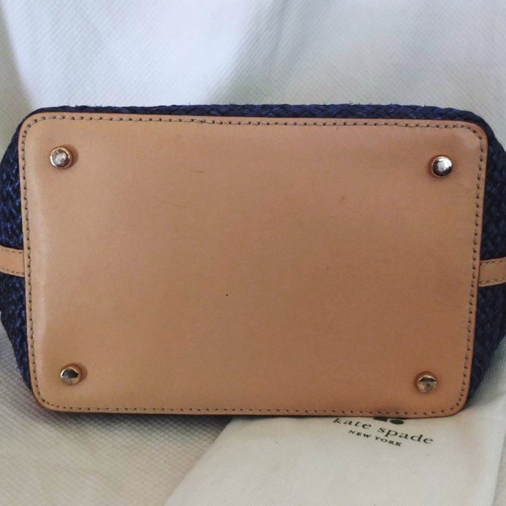 Kate Spade Chelsea Market Straw and Leather Chain Handle Tote in Shamrock, EUC - Picture 4 of 8